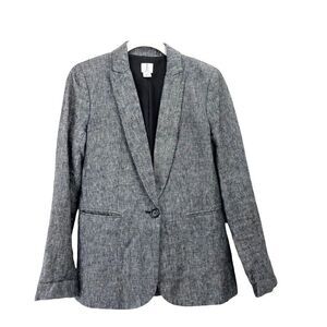 J. Crew One-button linen blazer jacket Sz‎ 0 gray career